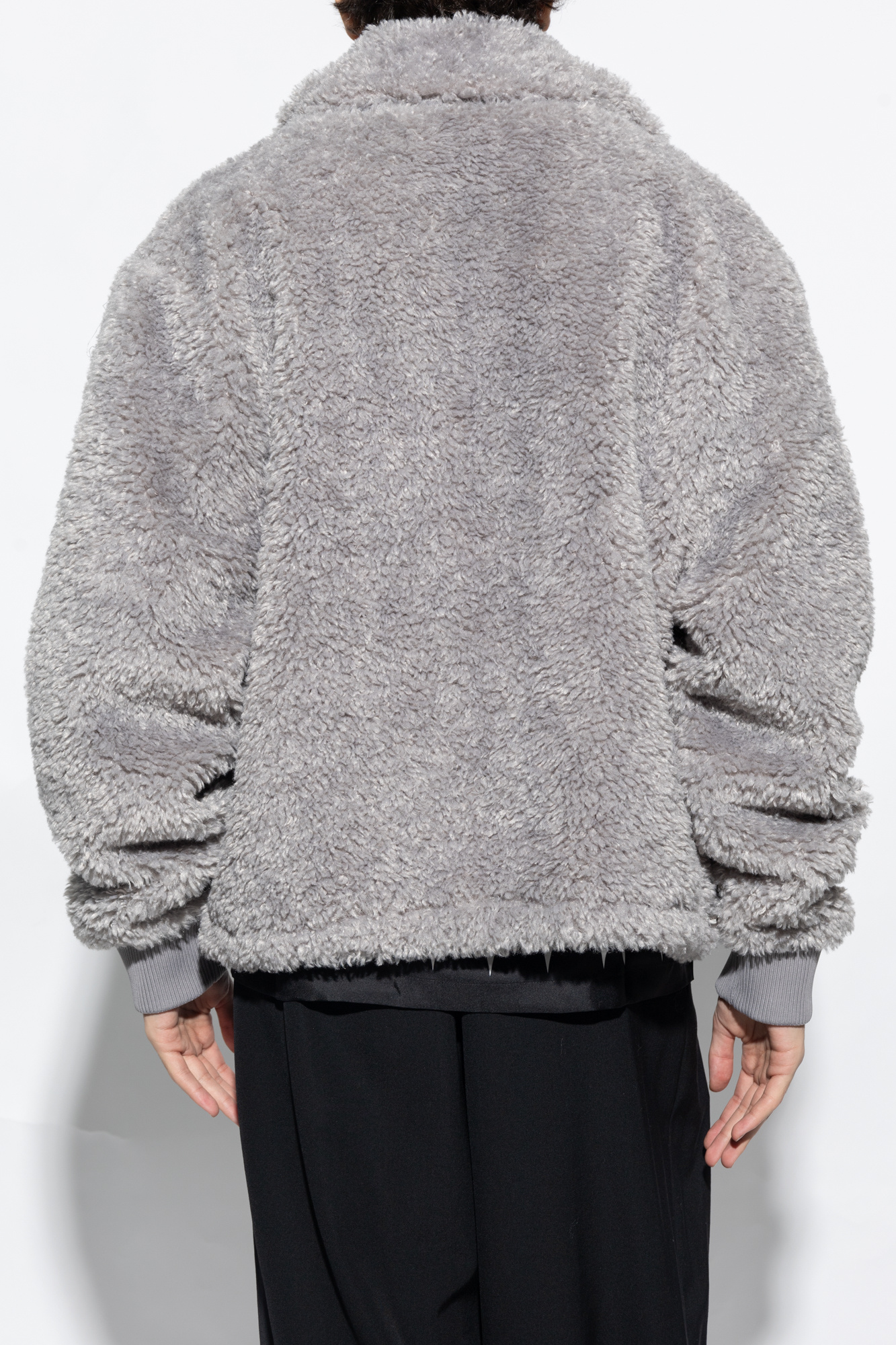 Amiri CHECKERED FAUX FUR BLOUSON BLACK / WHITE size X-LARGE
